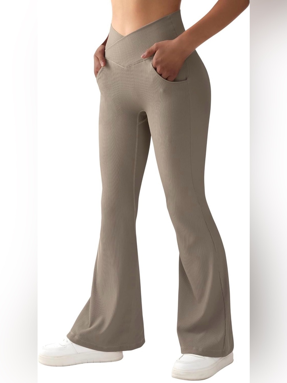 Set of 3 Women’s Ribbed Flare Yoga Pant Legging